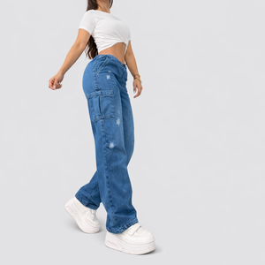 Wide-Leg Cargo Jeans  Launch Sale - Limited Time Only