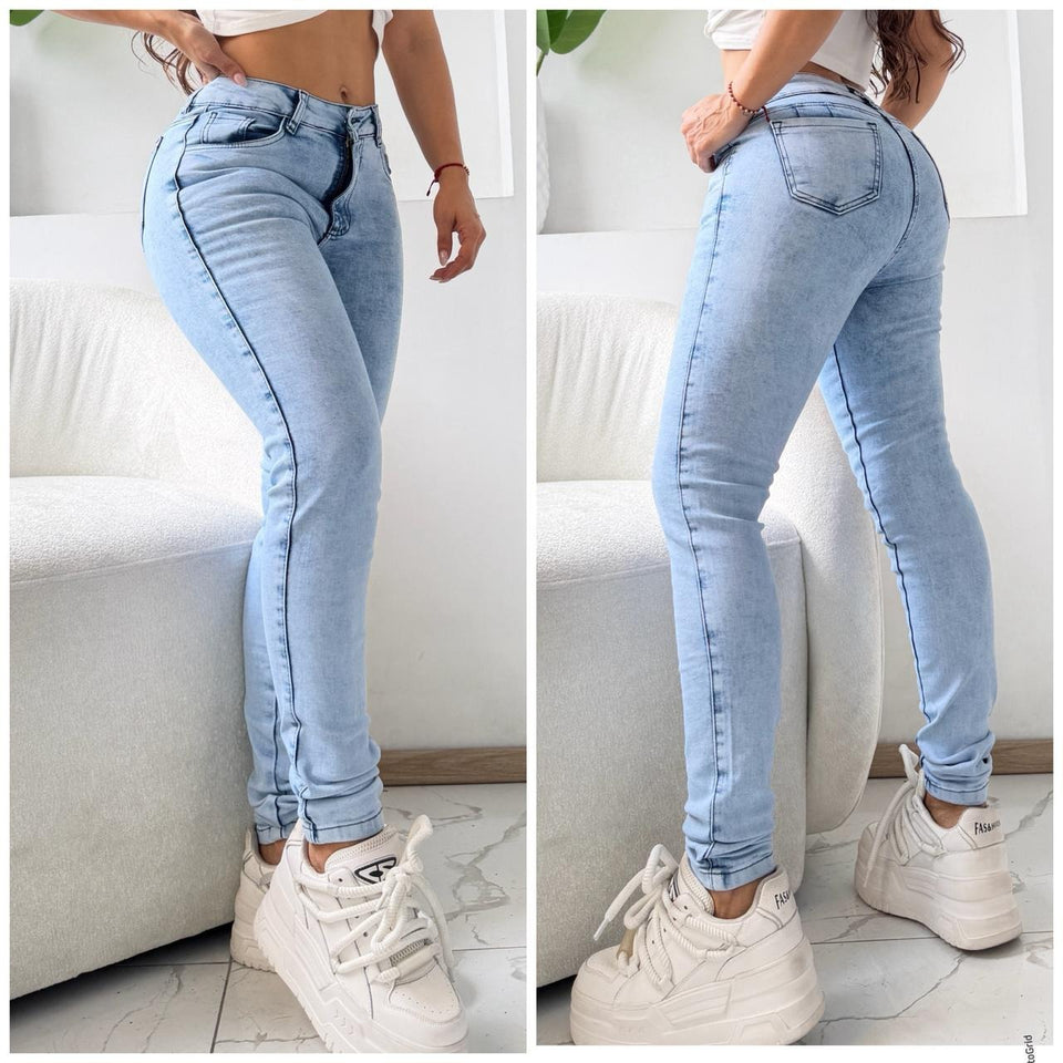 Light Blue Skinny Push-Up Jeans