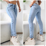 Light Blue Skinny Push-Up Jeans